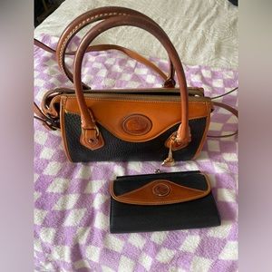 Dooney & Burke Leather Satchel Purse & Wallet Set